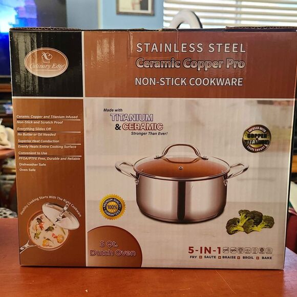 The "Culinary Edge" Ceramic Copper
Pro 5 qt Dutch Oven - Picture 1 of 3